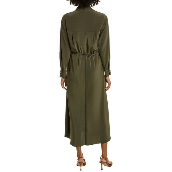 Vince Long Sleeve Shaped Collar Tie-Front Dress - Picture 2 of 9